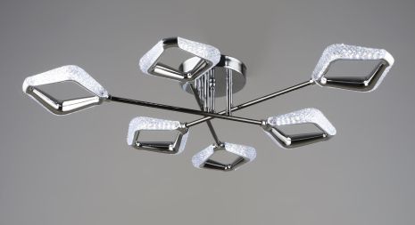 Люстра потолочная светодиодная Sirius B YH1306/6 CH+BK 36W хромовая