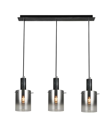 Світильник підвісний G 07459/3L матовий чорний з сріблястим хромом