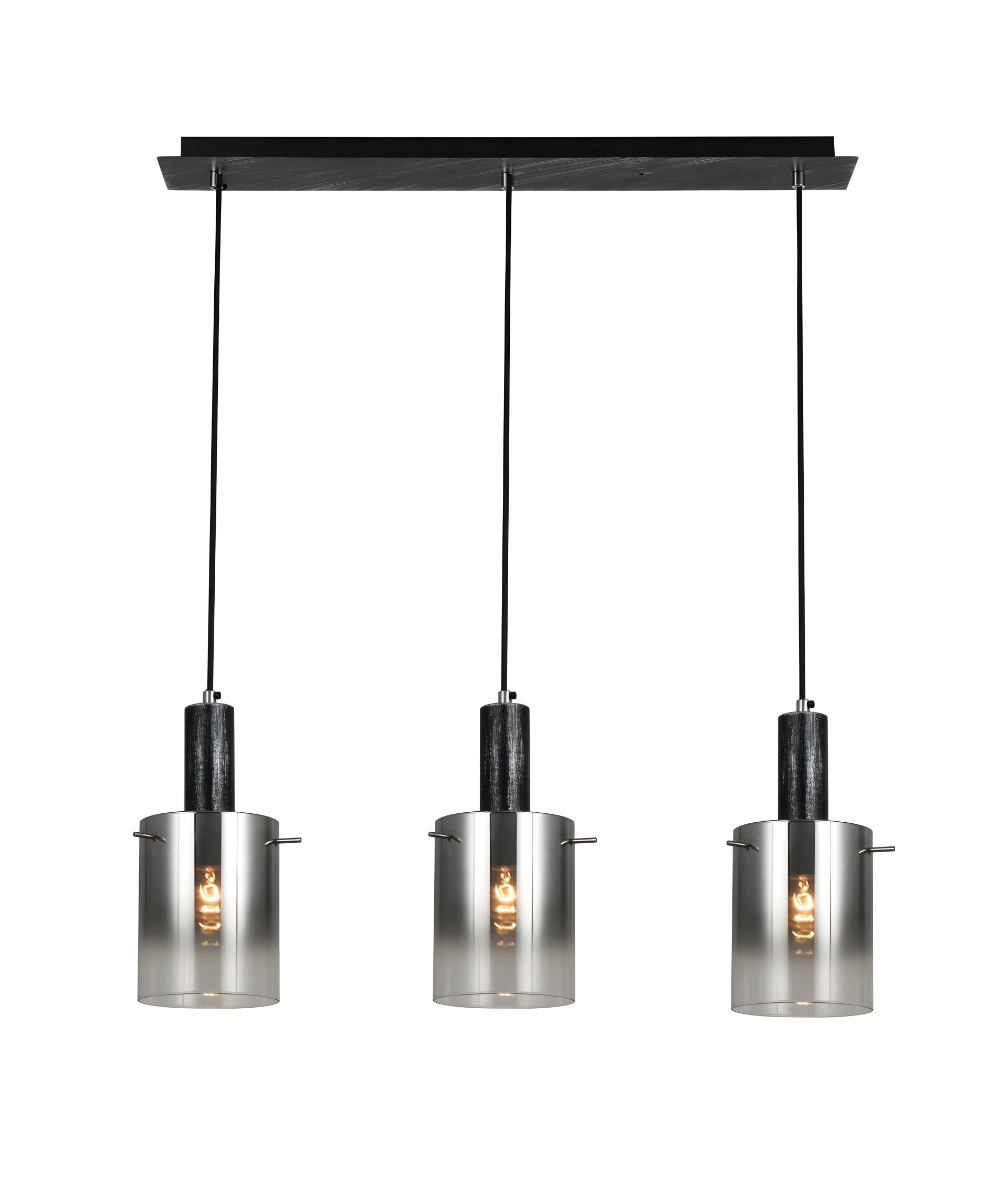 Світильник підвісний G 07459/3L матовий чорний з сріблястим хромом Світильник підвісний G 07459/3L матовий чорний з сріблястим хромом