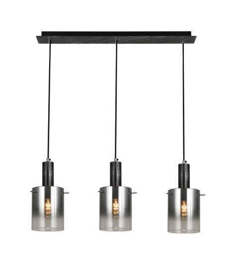 Світильник підвісний G 07459/3L матовий чорний з сріблястим хромом