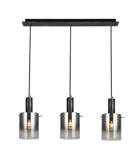 Подвесной светильник G 07459/3L матовый чёрный серебристый хром