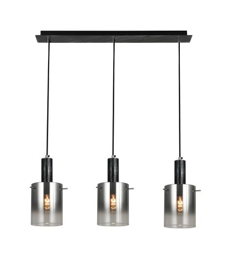 Світильник підвісний G 07459/3L матовий чорний з сріблястим хромом Світильник підвісний G 07459/3L матовий чорний з сріблястим хромом