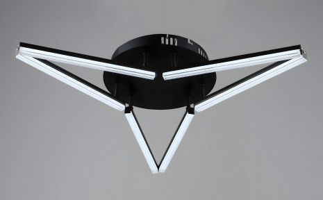 Стельова люстра світлодіодна VALESO YH1324/6 BK, LED 36W, чорна Стельова люстра світлодіодна VALESO YH1324/6 BK, LED 36W, чорна