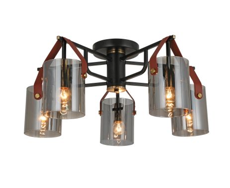 Люстра стельова G 321036/5 Copper+Matt black