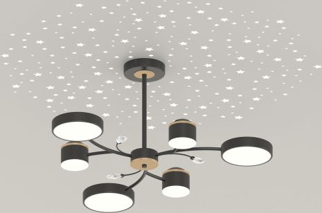 Люстра XI3346-6 черный + золото