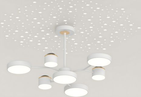 Белый потолочный светильник с золотыми акцентами XI3347-7 Белый потолочный светильник с золотыми акцентами XI3347-7