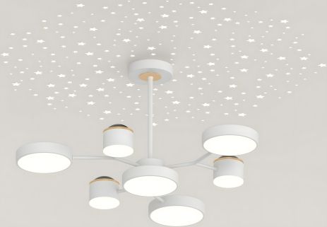 Белый потолочный светильник с золотыми акцентами XI3347-7