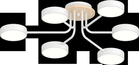 Люстра стельова VALESO XI3333-6 білий+дерево