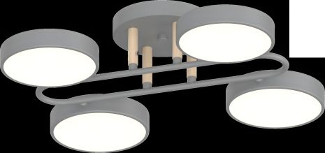 Люстра VALESO XI3322-4, серый с деревянными элементами