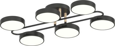 Люстра VALESO XI3322-6 чорний+дерево