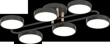 Люстра VALESO XI3322-6 черная + дерево