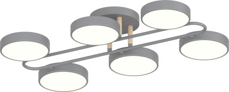 Люстра VALESO XI3322-6 серый+дерево