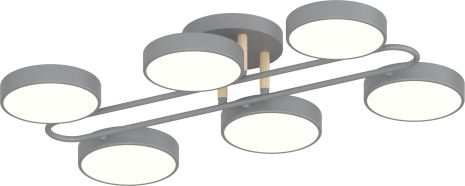 Люстра VALESO XI3322-6 серый+дерево