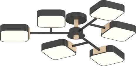 Люстра VALESO XI3363-6 черный+дерево