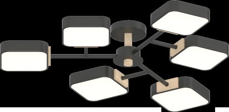 Люстра модель VALESO XI3363-6 черный+дерево