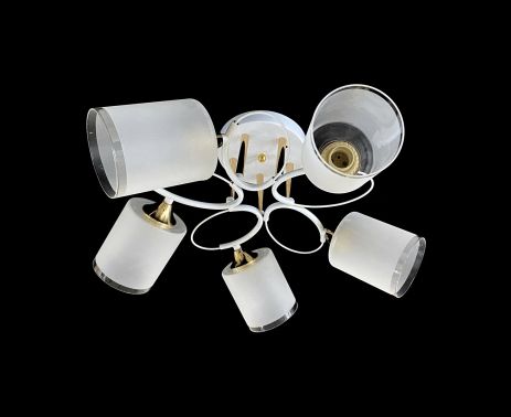 Стельова Люстра на 5 плафонів VALESO 6945B/5 (Білий+Хром)