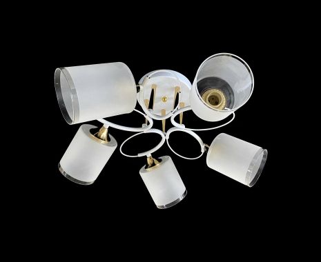 Потолочная Люстра на 5 плафонов VALESO 6945B/5 (Белый+Хром)