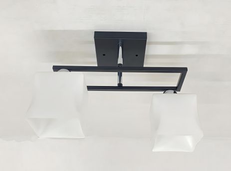 Потолочная Люстра с 2 плафонами VALESO 6957B/2 (Черный+Хром)