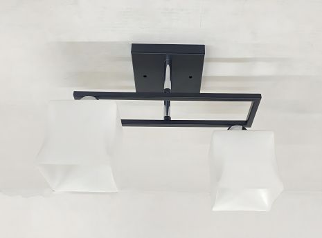 Потолочная Люстра с 2 плафонами VALESO 6957B/2 (Черный+Хром)