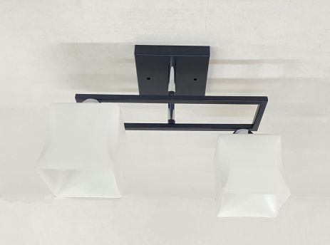 Стельова Люстра на 2 плафони VALESO 6957B/2 (Чорний+Хром) Стельова Люстра на 2 плафони VALESO 6957B/2 (Чорний+Хром)