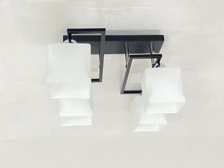 Потолочная Люстра на 4 плафона VALESO 6957B/4 (Черный+Хром)