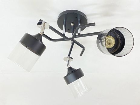 Потолочная Люстра на 3 плафона VALESO 6973A/3 (Черный+Хром)