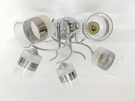 Люстра потолочная VALESO на 5 плафонов 6978B/5 (Хром)