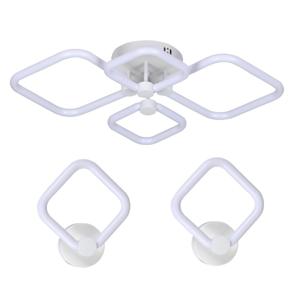 Комплект LED-освітлення G 2589: Пристельова люстра 72W + 2 Світильники 14W Комплект LED-освітлення G 2589: Пристельова люстра 72W + 2 Світильники 14W