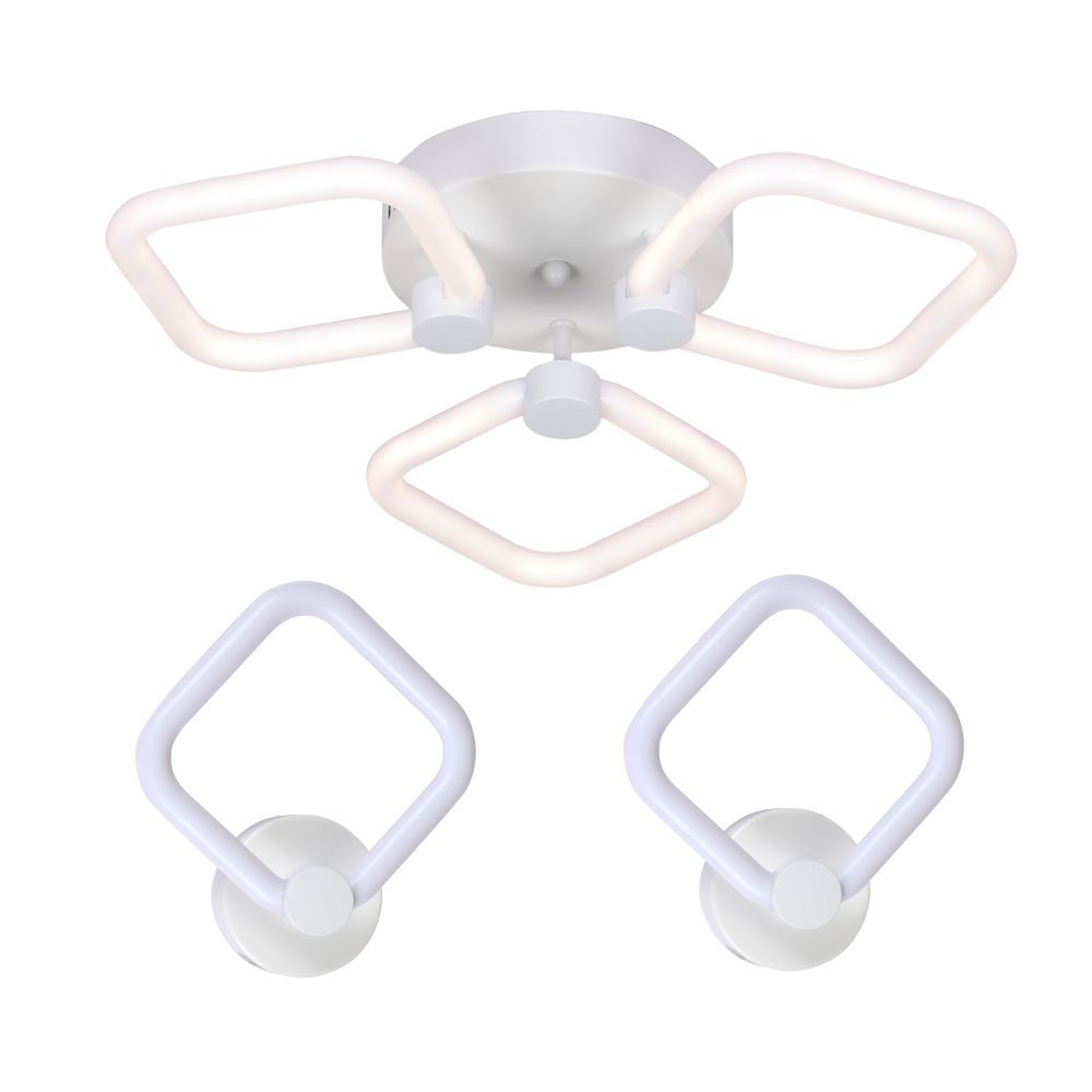 Комплект LED-освітлення G 2589: Пристельова люстра 42W + 2 Світильники 14W Комплект LED-освітлення G 2589: Пристельова люстра 42W + 2 Світильники 14W