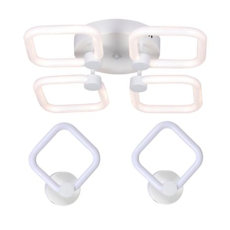 Комплект LED-освітлення G 2589: Пристельова люстра 56W + 2 Світильники 14W