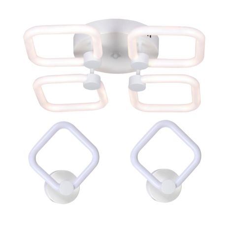 Комплект LED-освітлення G 2589: Пристельова люстра 56W + 2 Світильники 14W