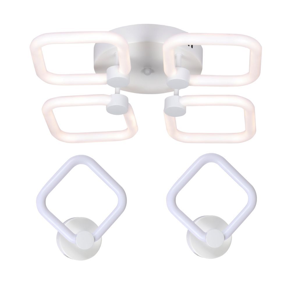 Комплект LED-освітлення G 2589: Пристельова люстра 56W + 2 Світильники 14W Комплект LED-освітлення G 2589: Пристельова люстра 56W + 2 Світильники 14W