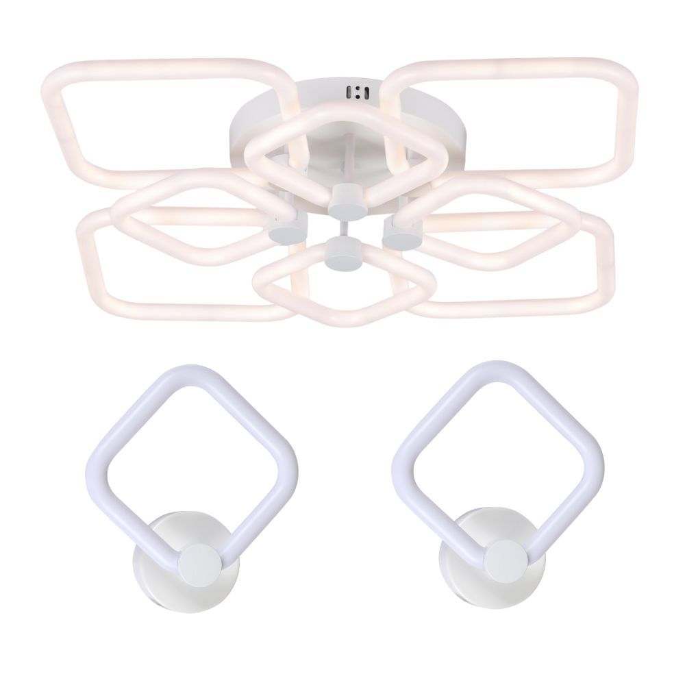 Комплект LED-освітлення G 2589: Пристельова люстра 144W + 2 Світильники 14W Комплект LED-освітлення G 2589: Пристельова люстра 144W + 2 Світильники 14W