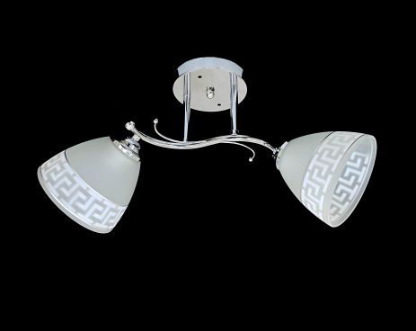 Стельова люстра на 2 плафони 9506E/2, Хром