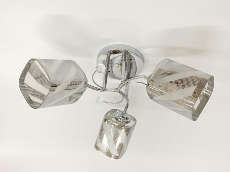 Люстра стельова на 3 плафони 6247E/3 Хром Люстра стельова на 3 плафони 6247E/3 Хром