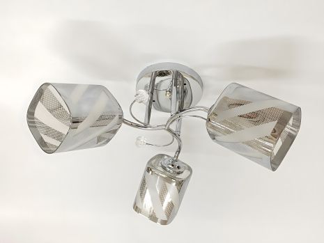 Хромированная потолочная люстра на 3 плафона 6247E/3