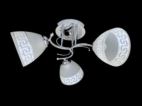 Стельова люстра з трьома плафонами 9506E/3 Хром