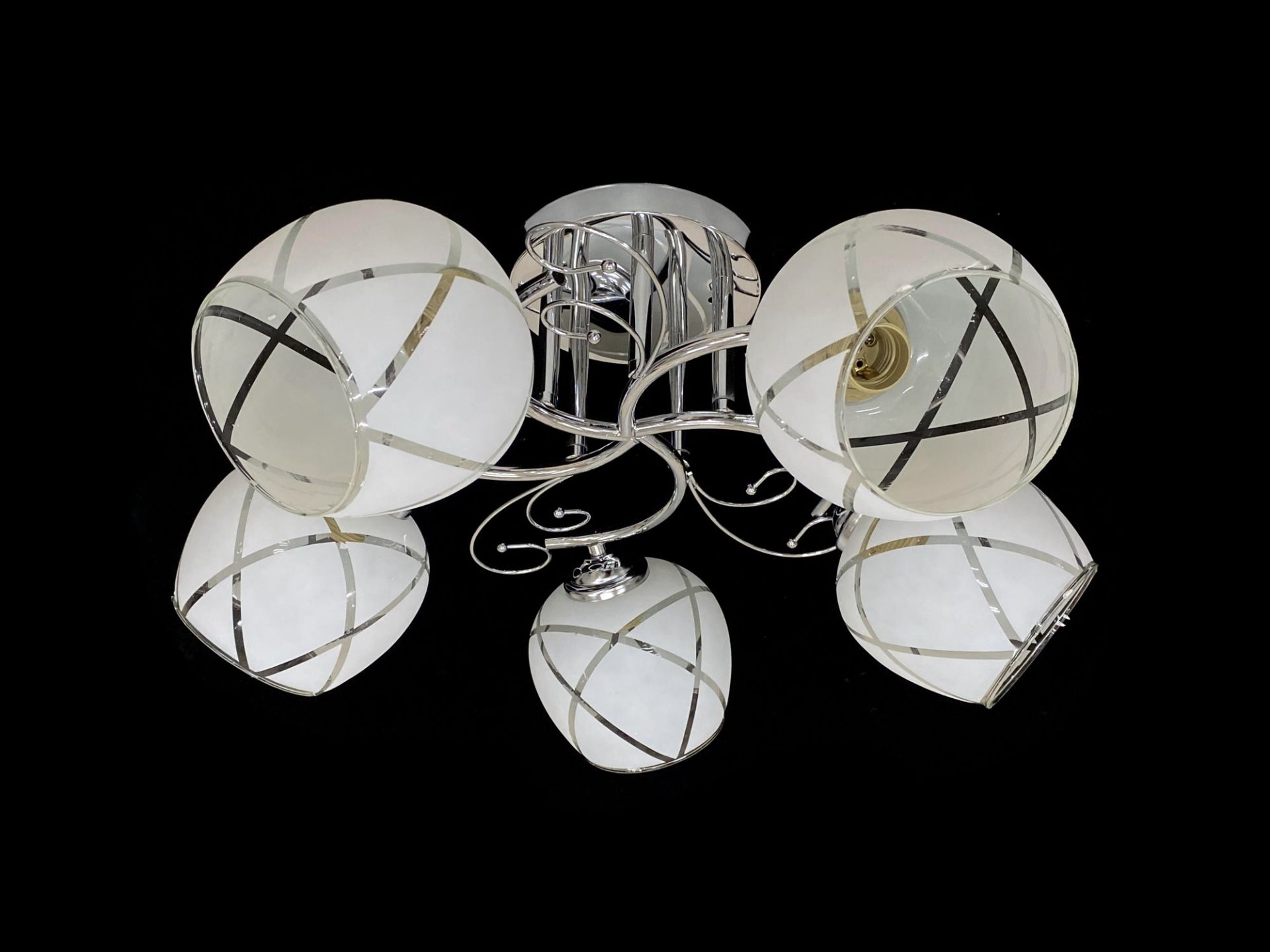 Люстра стельова на 5 плафонів 2348E/5 Хром Люстра стельова на 5 плафонів 2348E/5 Хром