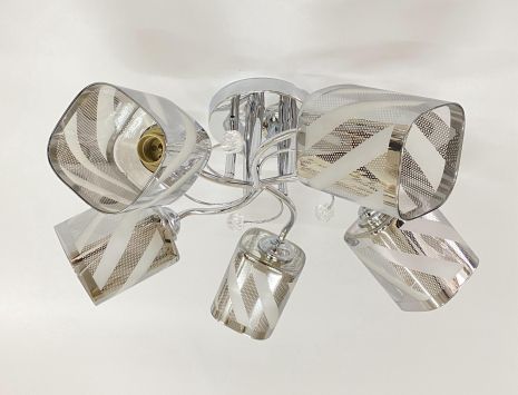 Люстра потолочная на 5 плафонов 6247E/5 Хром