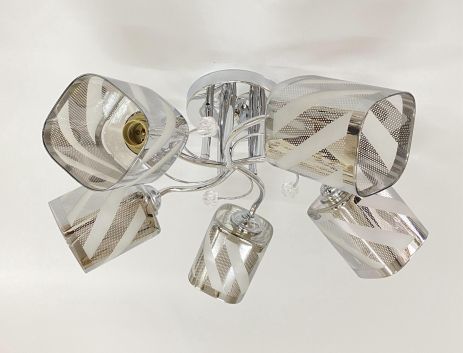 Люстра потолочная на 5 плафонов 6247E/5 Хром