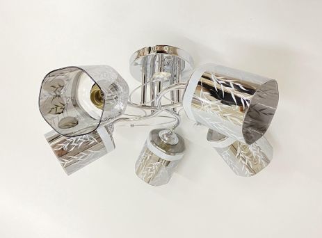 Люстра стельова на 5 плафонів 6248E/5 Хром