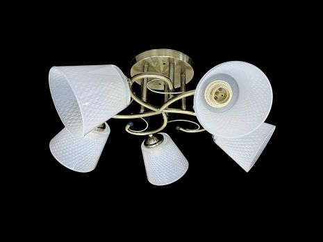 Люстра потолочная на 5 плафонов 7051C/5 Бронза