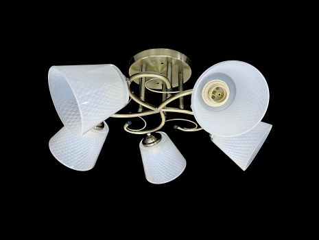 Стельова люстра на 5 плафонів 7051C/5 Бронза