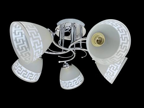 Стельова люстра на 5 плафонів 9506E/5 Хром