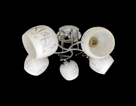 Потолочная люстра на 5 прозрачных плафонов 9509F/5 хром