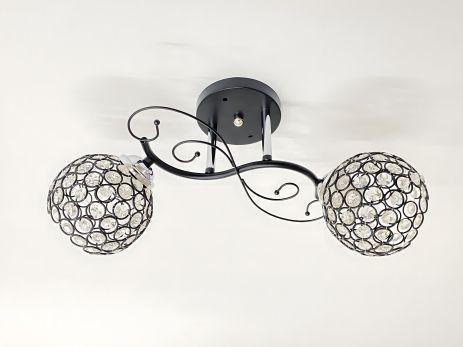 Люстра с двумя плафонами 2348C/2 (Черный Хром)