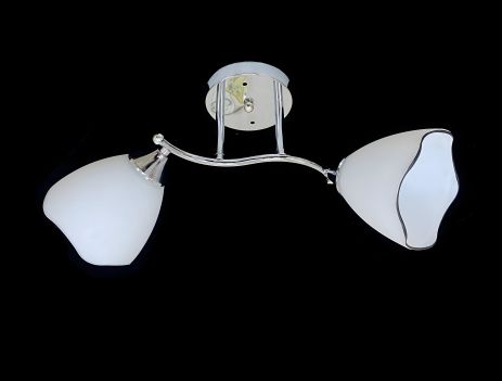 Стельова люстра хром на 2 плафони 9823E/2