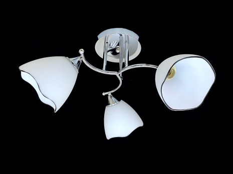 Люстра стельова на 3 прозорі плафони 9823E/3 Хром Люстра стельова на 3 прозорі плафони 9823E/3 Хром