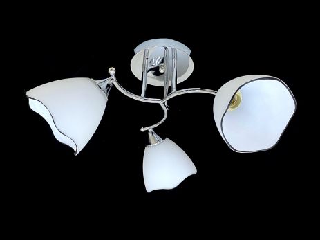 Люстра стельова на 3 прозорі плафони 9823E/3 Хром