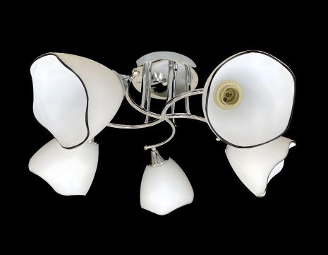 Люстра стельова з 5 прозорими плафонами 9823E/5 Хром